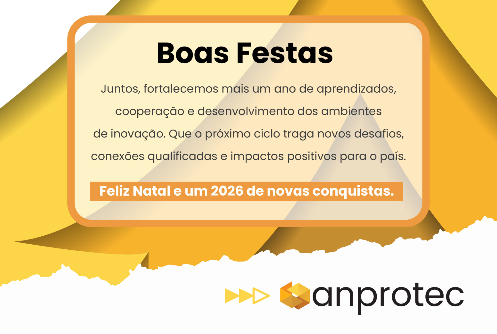 Boas festas e votos de um 2026 de novas conexões e realizações
